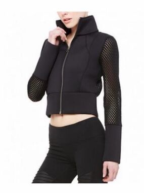 Alo Yoga Shell After Yoga Cropped Jacket Black